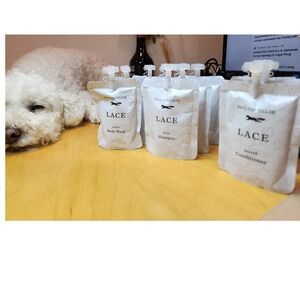 Paul Costelloe Lace 9pc‎ Travel Toiletry Set Shampoo Conditioner Body Wash 30ml